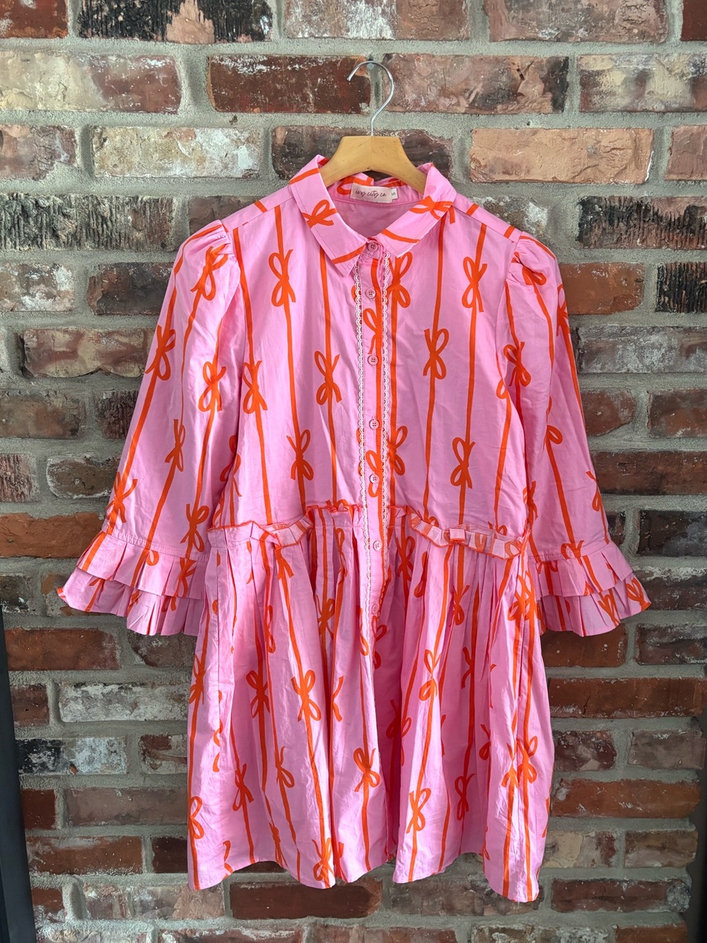 Ivy City Co Pink Cotton Bowie Shirt Dress, S - Picture 2 of 9